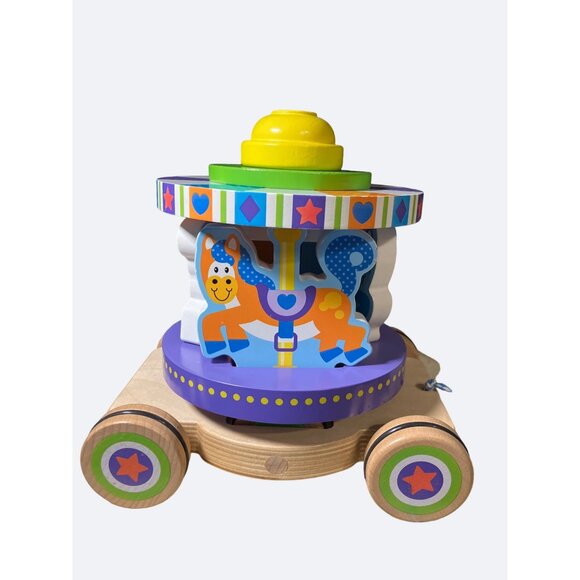 MELISSA & DOUG First Play Wooden Carousel Pull Toy - Picture 1 of 12